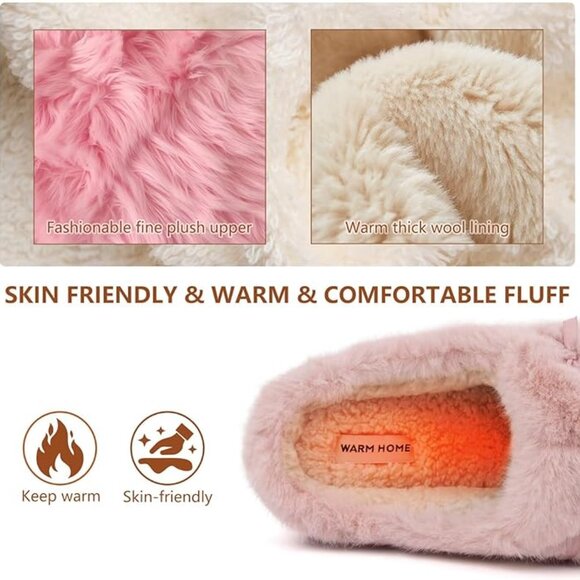 Fuzzy Pink Slippers - Picture 6 of 8